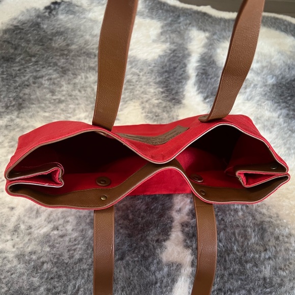 NWT True Religion Canvas Tote/Duffel Bag – Brick Red - Picture 5 of 10